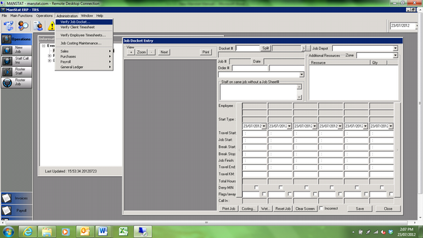 Appendix B: Standard Operating Procedures > Verify Job Dockets