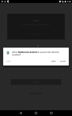Tablet allow access location