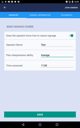 Tablet Assessment &nbsp;check list item