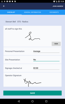 Tablet Assessment &nbsp;employee checklist item