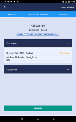 Tablet Assessment &nbsp;employee checklist