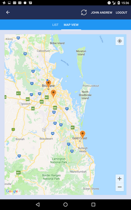 Tablet Assessment Job list map