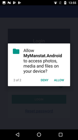 Tablet camera permission