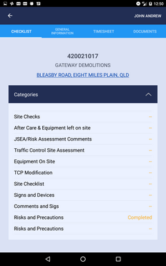 Tablet cloneable category result