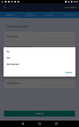 Tablet single select